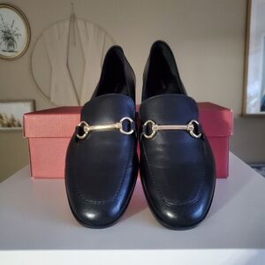 Anthropologie Maeve Horsebit Black Loafers Sz.8